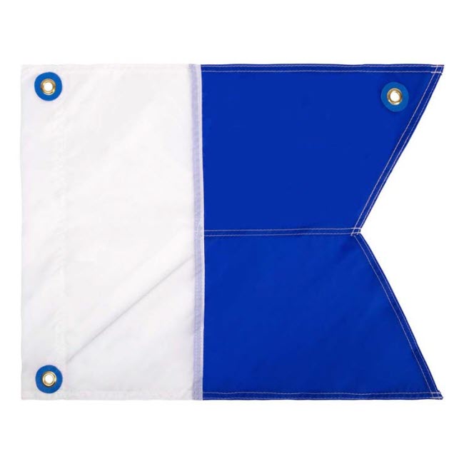 Aqualung dive flag 60 x 60 cm including frame