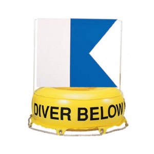 Dive buoy with Alpha diver flag