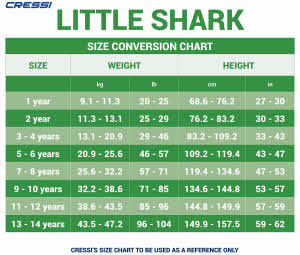 cressi-little-shark-shorty-size-chart